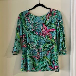 Lilly Pulitzer long sleeve flutter top, size medium